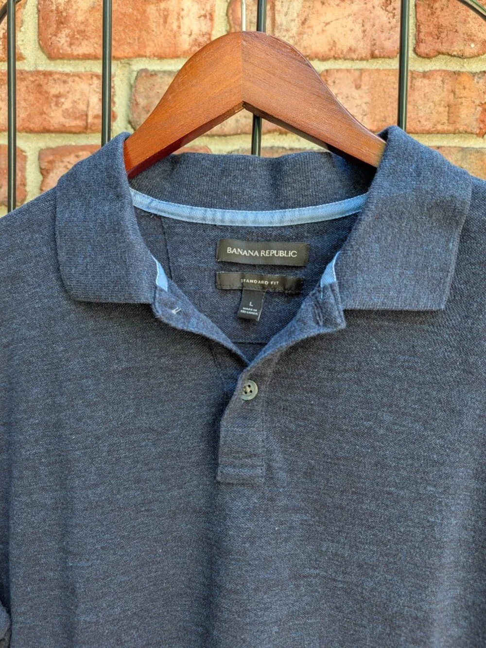 Banana Republic Standard Fit - Navy Polo Men's Shirt - Size L